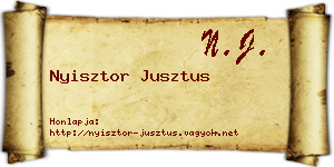 Nyisztor Jusztus névjegykártya